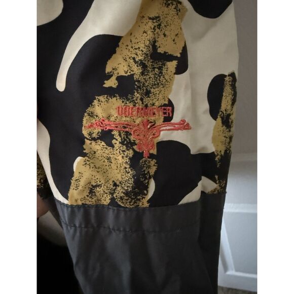 Vintage 90s Obermeyer Abstract Animal Print Ski Jacket - Gold & Black - Size 12 - Picture 9 of 11